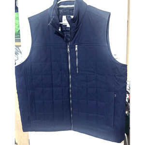 Orvis Men's Quilted Vest Full Zip 4 Pockets Insulated Navy Blue Puffy XL